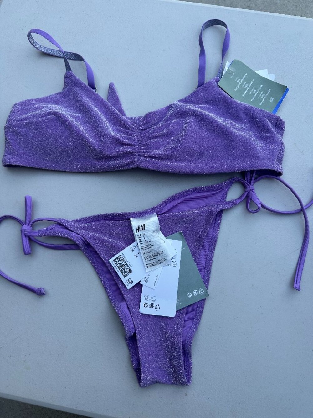 New with tags H&M purple sparkle two piece size 4